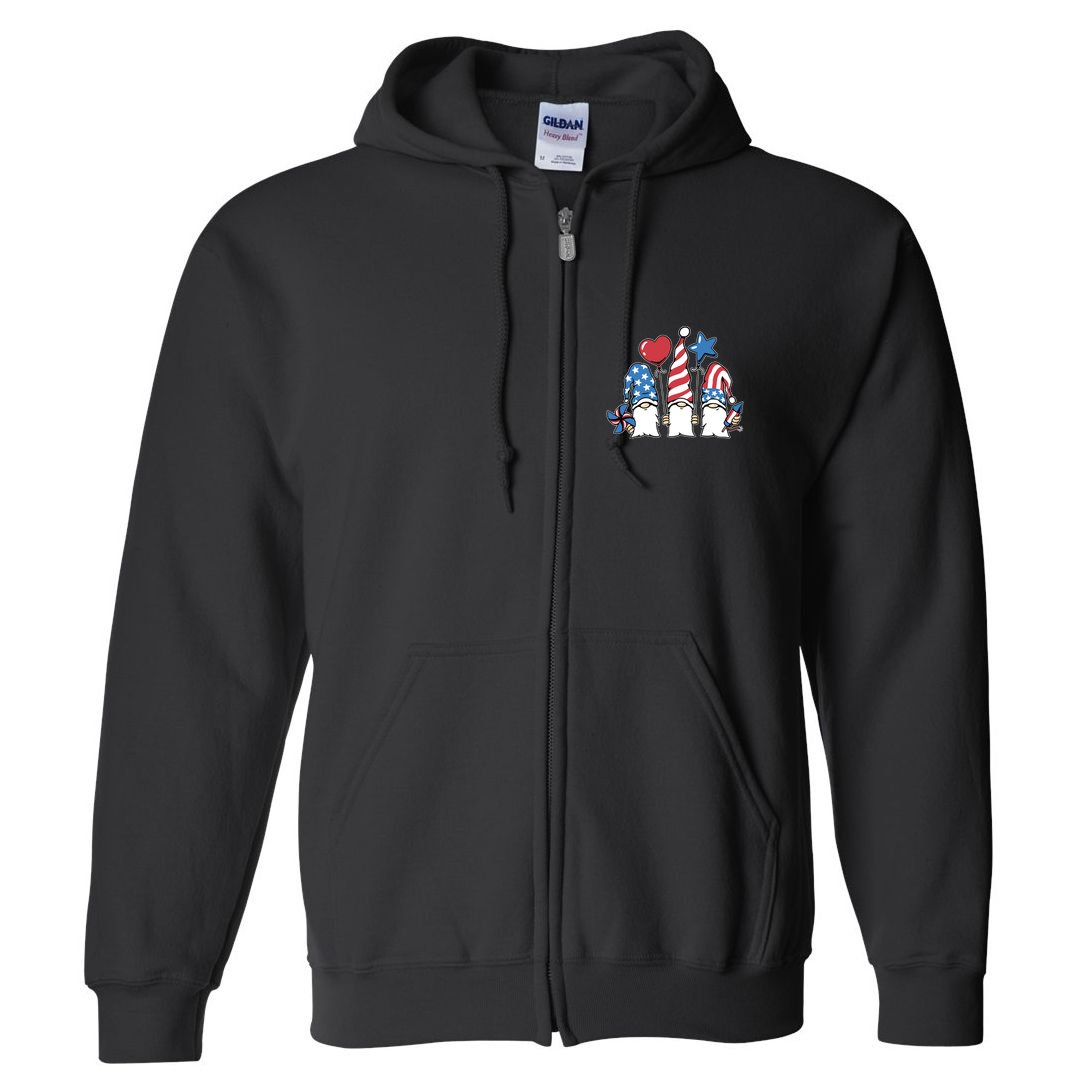 Independence Day Gnome Full Zip Hoodie