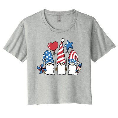 Independence Day Gnome Women's Crop Top Tee