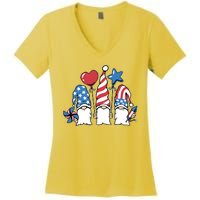 Independence Day Gnome Women's V-Neck T-Shirt