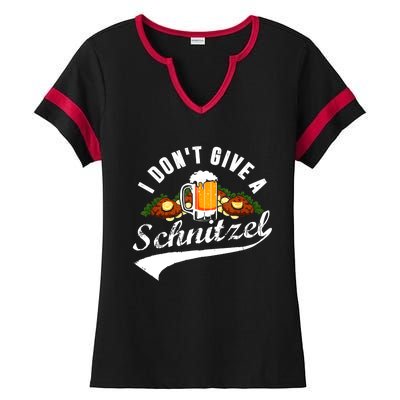 I Dont Give A Schnitzel Oktoberfest Beer Festival Ladies Halftime Notch Neck Tee