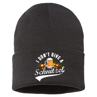 I Dont Give A Schnitzel Oktoberfest Beer Festival Sustainable Knit Beanie