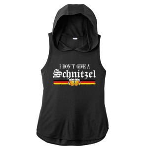 I Dont Give A Schnitzel Funny Oktoberfest German Ladies PosiCharge Tri-Blend Wicking Draft Hoodie Tank