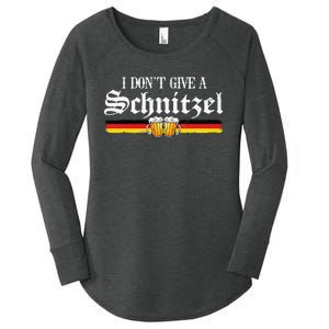 I Dont Give A Schnitzel Funny Oktoberfest German Women's Perfect Tri Tunic Long Sleeve Shirt