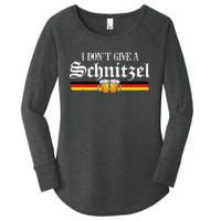 I Dont Give A Schnitzel Funny Oktoberfest German Women's Perfect Tri Tunic Long Sleeve Shirt