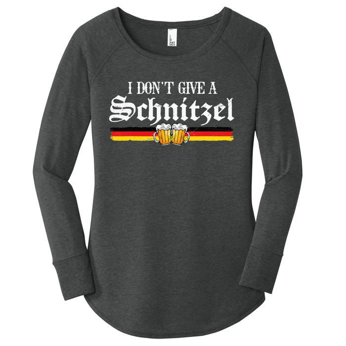 I Dont Give A Schnitzel Funny Oktoberfest German Women's Perfect Tri Tunic Long Sleeve Shirt