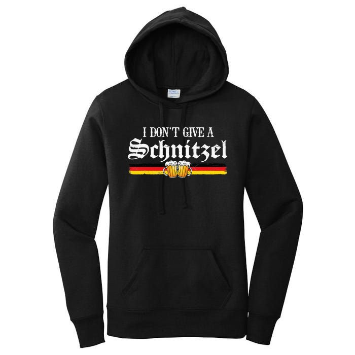 I Dont Give A Schnitzel Funny Oktoberfest German Women's Pullover Hoodie