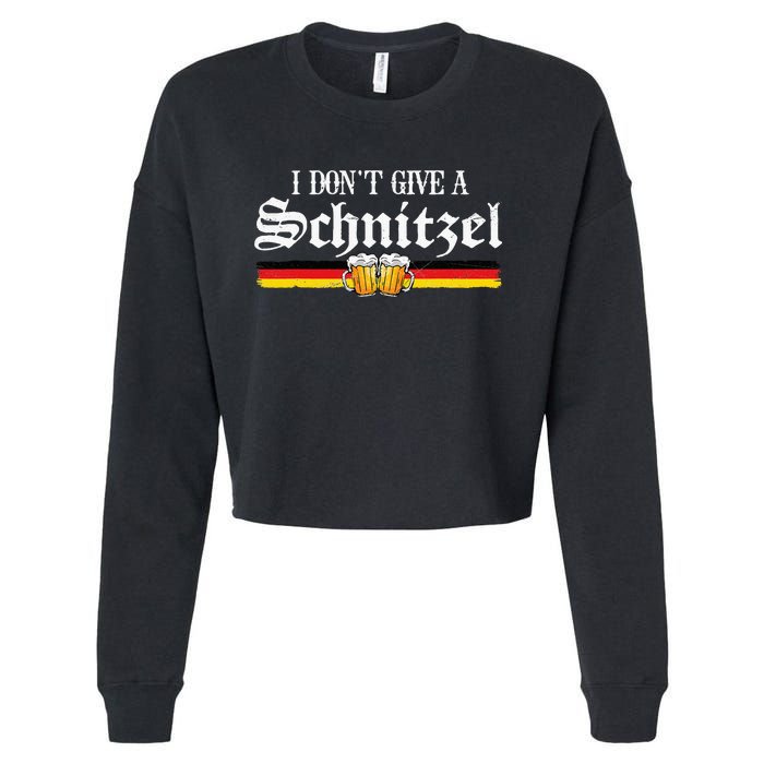 I Dont Give A Schnitzel Funny Oktoberfest German Cropped Pullover Crew