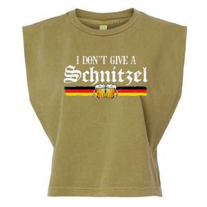 I Dont Give A Schnitzel Funny Oktoberfest German Garment-Dyed Women's Muscle Tee