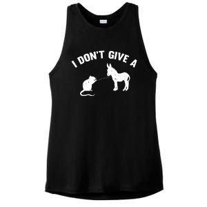 I Dont Give A Rats Ass Distressed Ladies PosiCharge Tri-Blend Wicking Tank