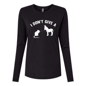 I Dont Give A Rats Ass Distressed Womens Cotton Relaxed Long Sleeve T-Shirt