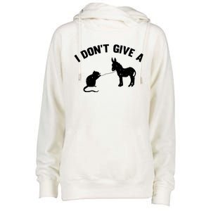 I Dont Give A Rats Ass Distressed Womens Funnel Neck Pullover Hood