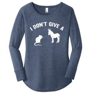 I Dont Give A Rats Ass Distressed Women's Perfect Tri Tunic Long Sleeve Shirt