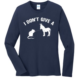 I Dont Give A Rats Ass Distressed Ladies Long Sleeve Shirt