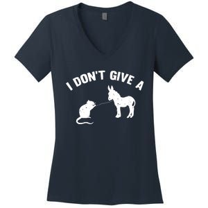 I Dont Give A Rats Ass Distressed Women's V-Neck T-Shirt