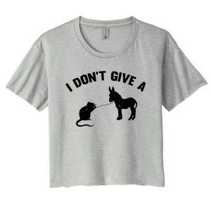 I Dont Give A Rats Ass Distressed Women's Crop Top Tee