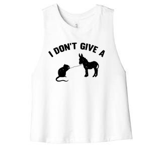 I Dont Give A Rats Ass Distressed Women's Racerback Cropped Tank