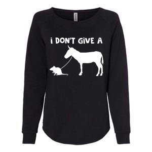 I Dont Give A Rats Ass Mouse Walking Donkey Womens California Wash Sweatshirt