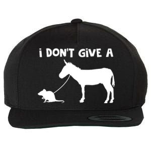 I Dont Give A Rats Ass Mouse Walking Donkey Wool Snapback Cap