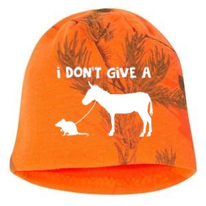 I Dont Give A Rats Ass Mouse Walking Donkey Kati - Camo Knit Beanie