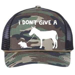 I Dont Give A Rats Ass Mouse Walking Donkey Retro Rope Trucker Hat Cap