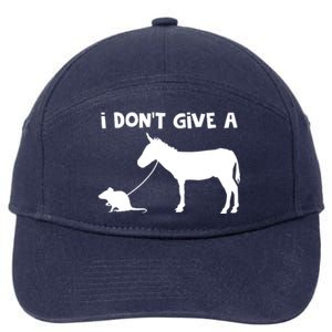 I Dont Give A Rats Ass Mouse Walking Donkey 7-Panel Snapback Hat