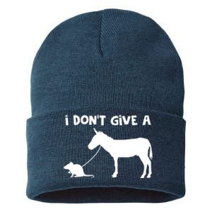 I Dont Give A Rats Ass Mouse Walking Donkey Sustainable Knit Beanie