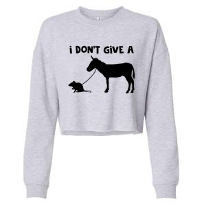 I Dont Give A Rats Ass Mouse Walking Donkey Cropped Pullover Crew