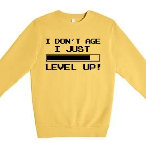 I Dont Get Old I Level Up Funny Retro Gamer Cute Gift Adult Great Gift Premium Crewneck Sweatshirt