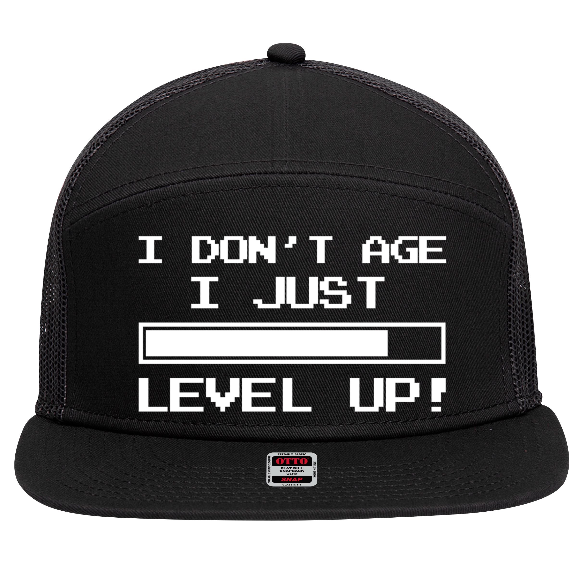 I Dont Get Old I Level Up Funny Retro Gamer Cute Gift Adult Great Gift 7 Panel Mesh Trucker Snapback Hat