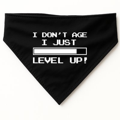 I Dont Get Old I Level Up Funny Retro Gamer Cute Gift Adult Great Gift USA-Made Doggie Bandana