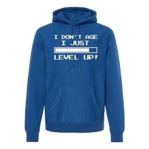 I Dont Get Old I Level Up Funny Retro Gamer Cute Gift Adult Great Gift Premium Hoodie