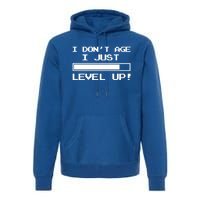 I Dont Get Old I Level Up Funny Retro Gamer Cute Gift Adult Great Gift Premium Hoodie