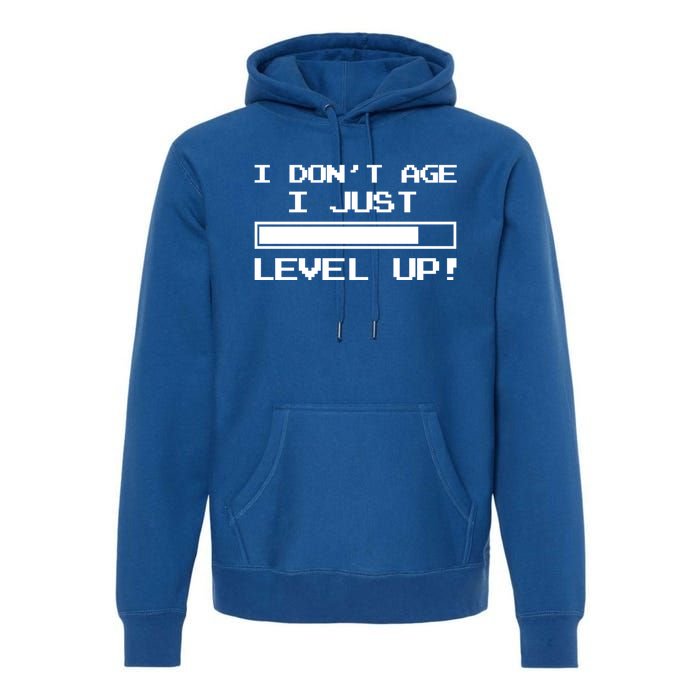 I Dont Get Old I Level Up Funny Retro Gamer Cute Gift Adult Great Gift Premium Hoodie