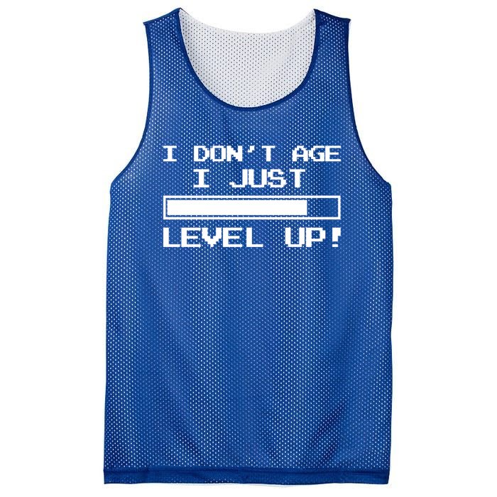 I Dont Get Old I Level Up Funny Retro Gamer Cute Gift Adult Great Gift Mesh Reversible Basketball Jersey Tank