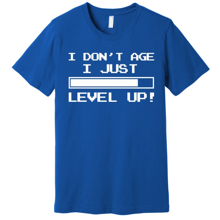 I Dont Get Old I Level Up Funny Retro Gamer Cute Gift Adult Great Gift Premium T-Shirt