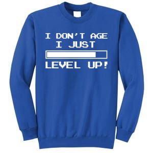 I Dont Get Old I Level Up Funny Retro Gamer Cute Gift Adult Great Gift Tall Sweatshirt