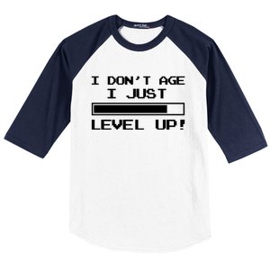 I Dont Get Old I Level Up Funny Retro Gamer Cute Gift Adult Great Gift Baseball Sleeve Shirt