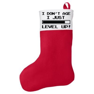 I Dont Get Old I Level Up Funny Retro Gamer Cute Gift Adult Great Gift Felt Holiday Christmas Stocking