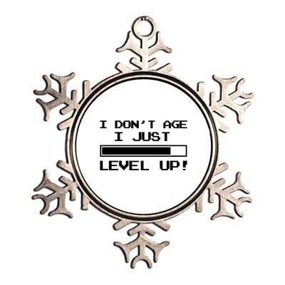 I Dont Get Old I Level Up Funny Retro Gamer Cute Gift Adult Great Gift Metallic Star Ornament