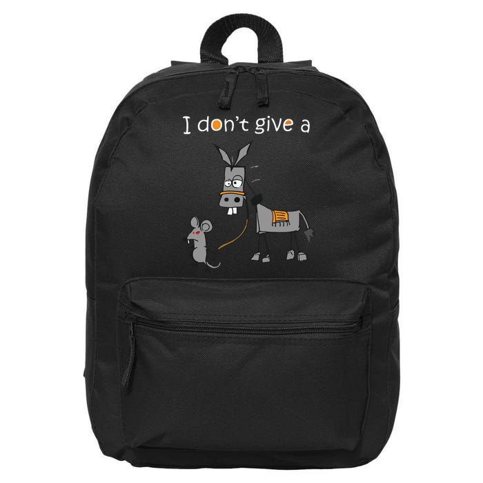 I Dont Give A Rats Ass Mouse Walking Donkey 16 in Basic Backpack