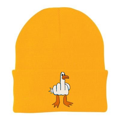 I DonT Give A Duck Middle Finger Funny Offensive Rude Duck Gift Knit Cap Winter Beanie