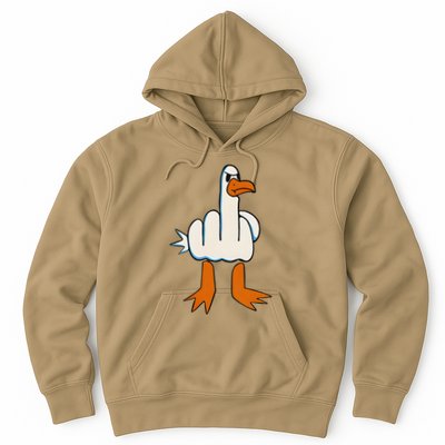 I DonT Give A Duck Middle Finger Funny Offensive Rude Duck Gift Hoodie