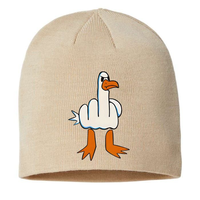 I DonT Give A Duck Middle Finger Funny Offensive Rude Duck Gift Sustainable Beanie