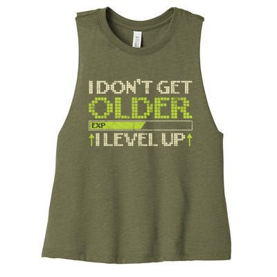 I Dont Get Older Exp I Level Up Game Gift Women's Racerback Cropped Tank