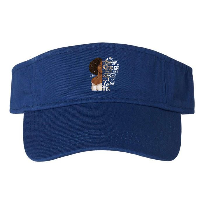 I Dont Get Older I Level Up African American Aquarius Gift Valucap Bio-Washed Visor