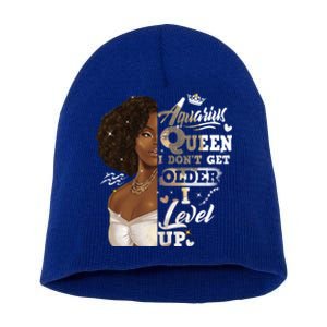 I Dont Get Older I Level Up African American Aquarius Gift Short Acrylic Beanie