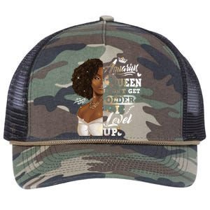 I Dont Get Older I Level Up African American Aquarius Gift Retro Rope Trucker Hat Cap