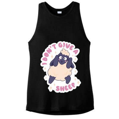 I Don't Give A Sheep Funny Ladies PosiCharge Tri-Blend Wicking Tank