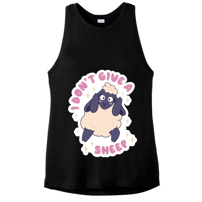 I Don't Give A Sheep Funny Ladies PosiCharge Tri-Blend Wicking Tank