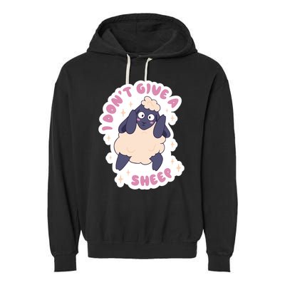 I Don't Give A Sheep Funny Garment-Dyed Fleece Hoodie